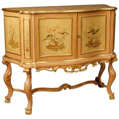 Lacquered, Painted and Gilded Venetian Sideboard