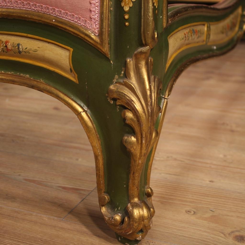 Lacquered and Painted Venetian Bed, 20th Century For Sale 2