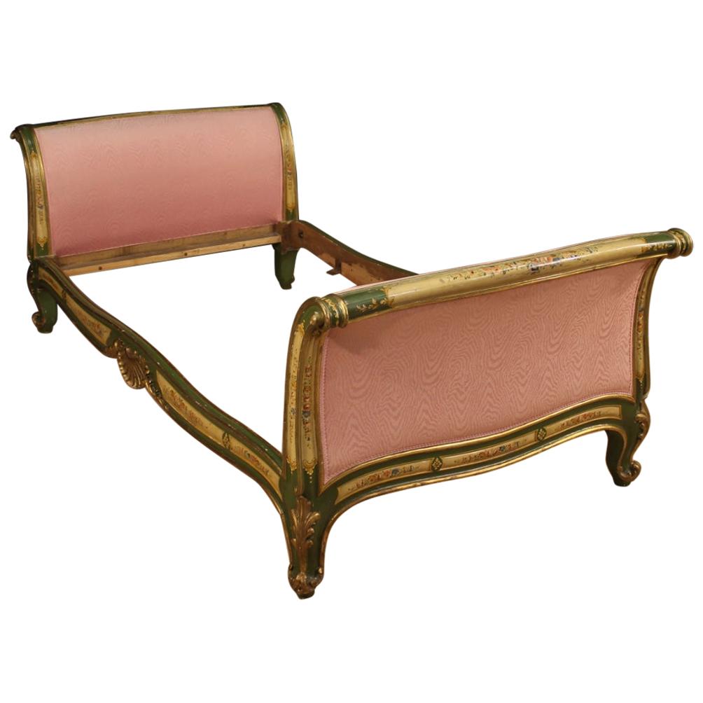 Lacquered and Painted Venetian Bed, 20th Century For Sale