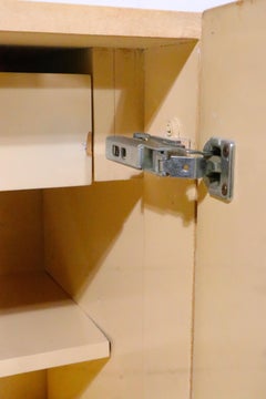 Lacquered Parchment and Brass Hollywood Regency Style Credenza after Aldo Tura