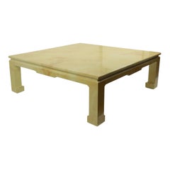 Lacquered Parchment Coffee Table  after Springer