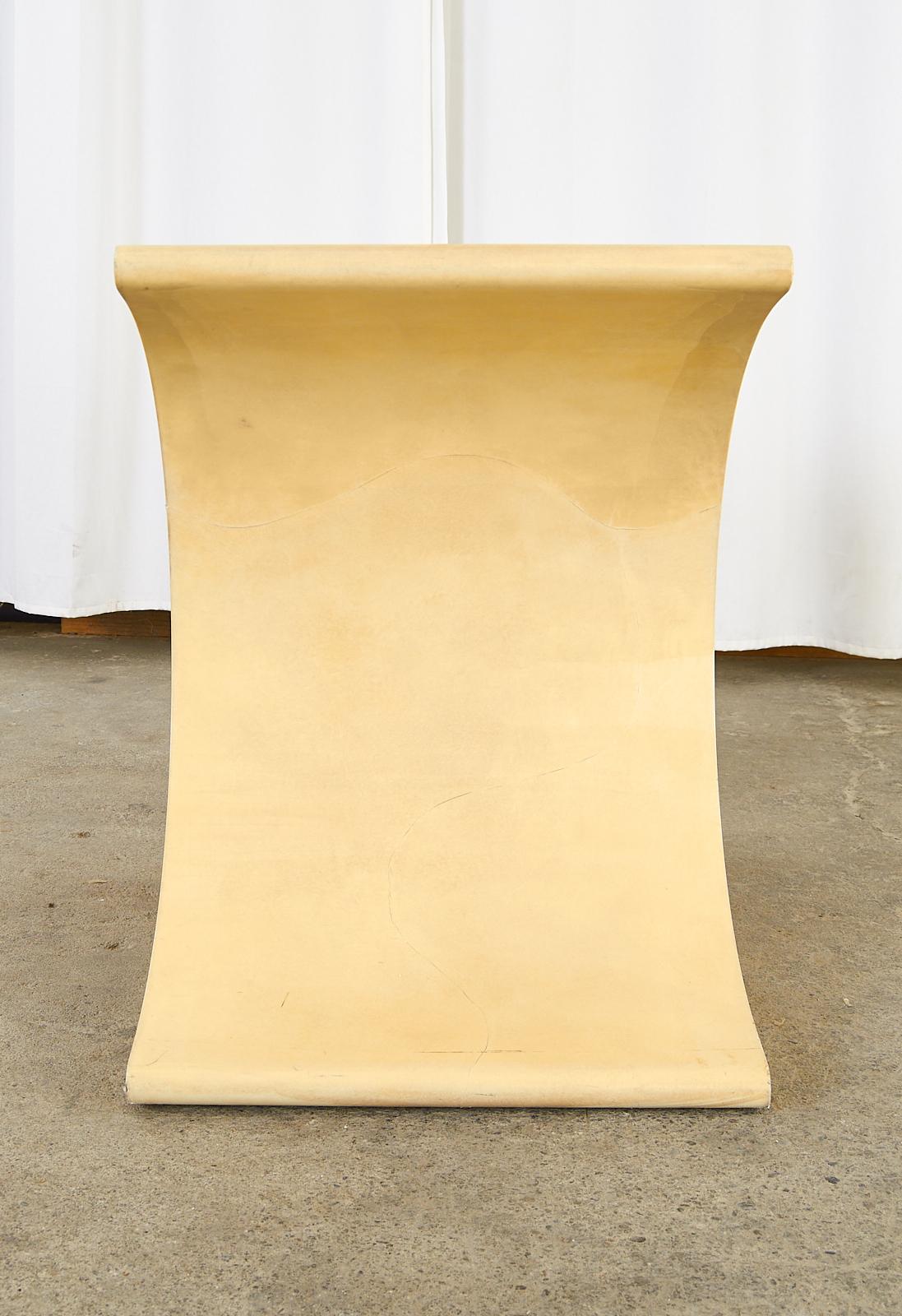 Modern Lacquered Parchment Console or Cocktail Table by Sally Sirkin Lewis For Sale