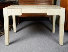 Lacquered Parchment Desk in the Style of Karl Springer