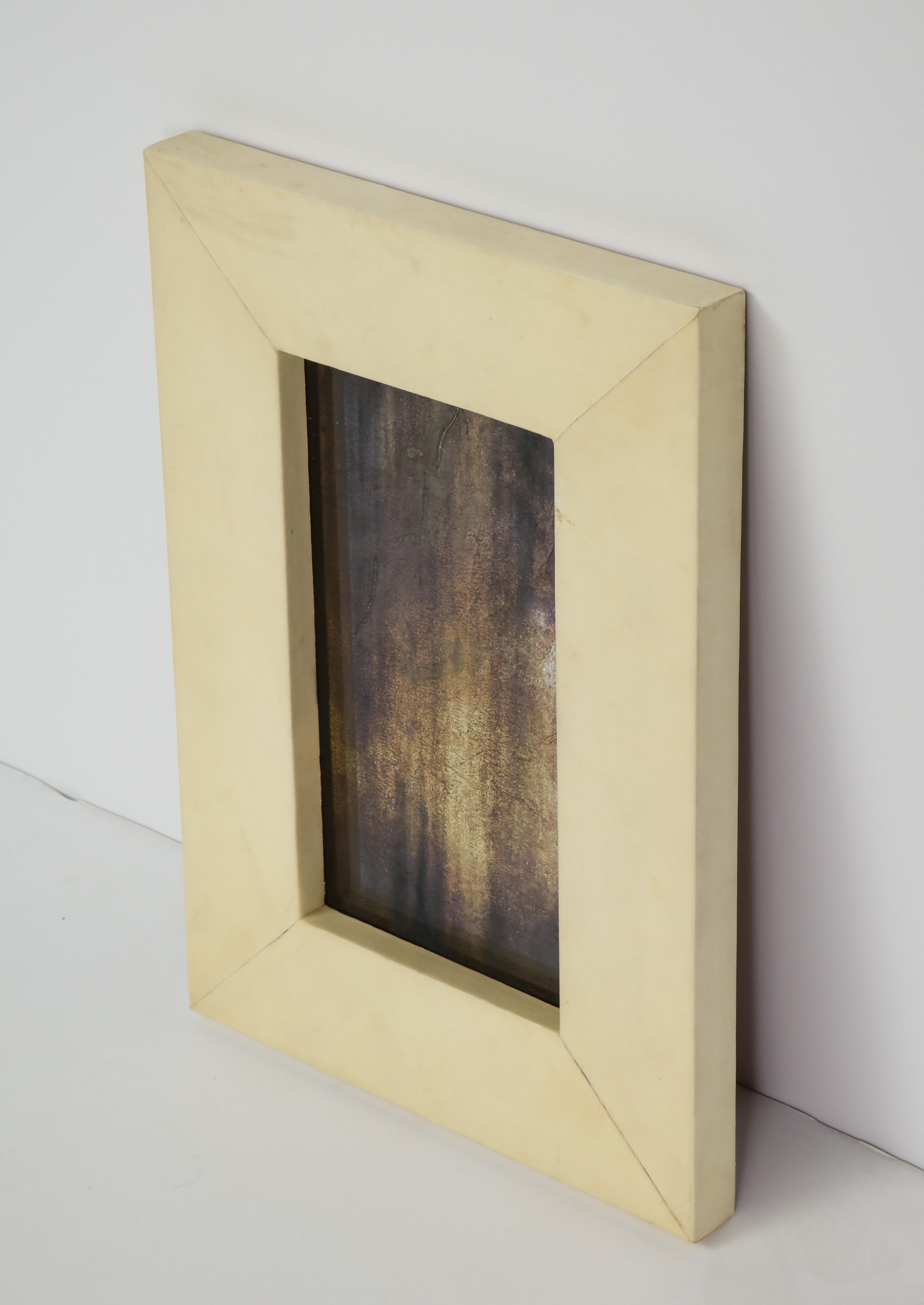 Lacquered Parchment Frame with Antiqued Mirror 1