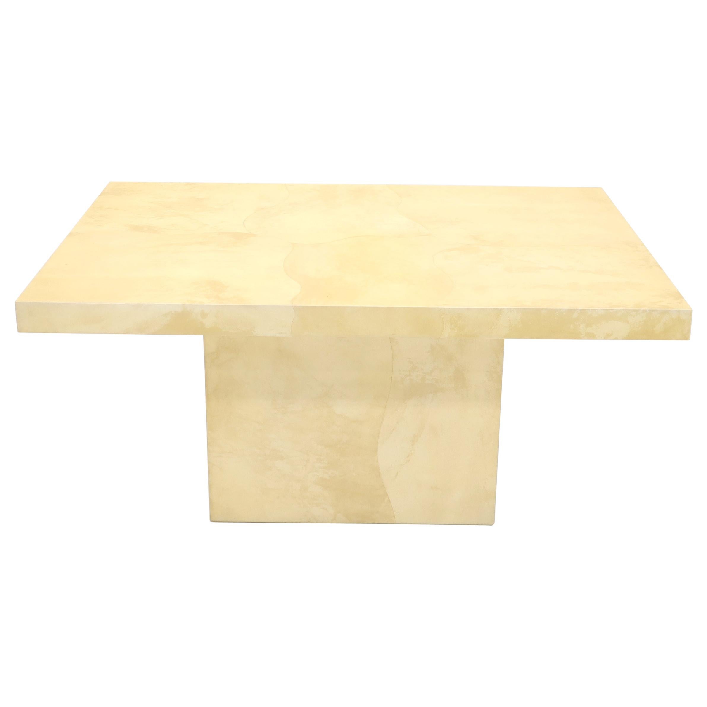 Lacquered Parchment Goat Skin Dining Conference Table