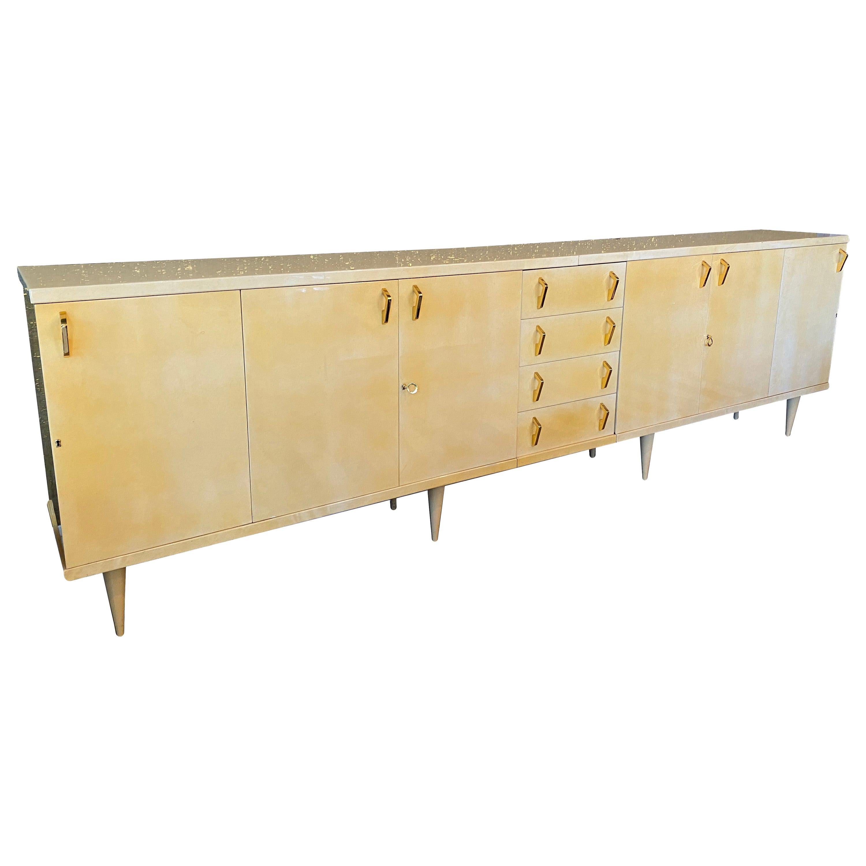 Lacquered Parchment Sideboard by Aldo Tura, Italy, 1960s