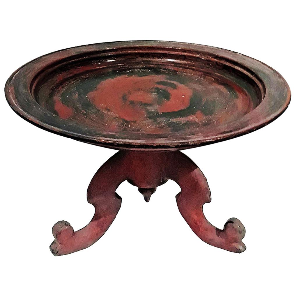 Lacquered Pedestal Server, Late 19th Century For Sale