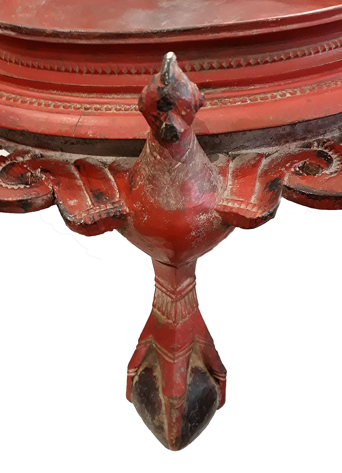 Wood Lacquered Pedestal Tray / Table Stand from Burma, Late 19th Century