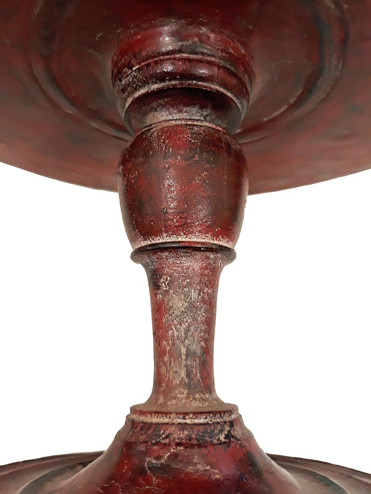 Lacquered Pedestal Tray / Table Stand from Burma, Late 19th Century In Good Condition For Sale In New York, NY