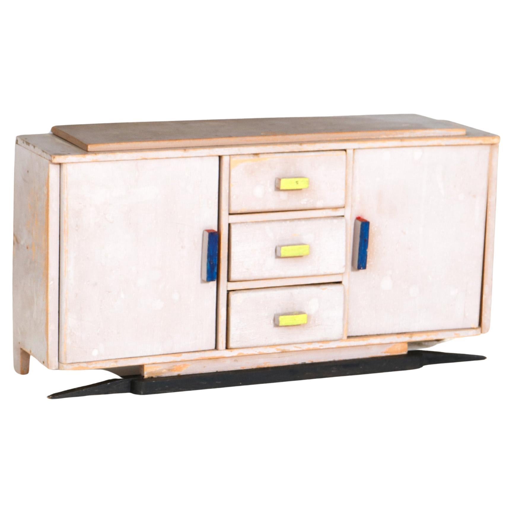 Lacquered Plywood Art Deco Modernist Children's Furniture Credenza, 1930s For Sale
