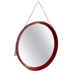 Lacquered red vintage mirror