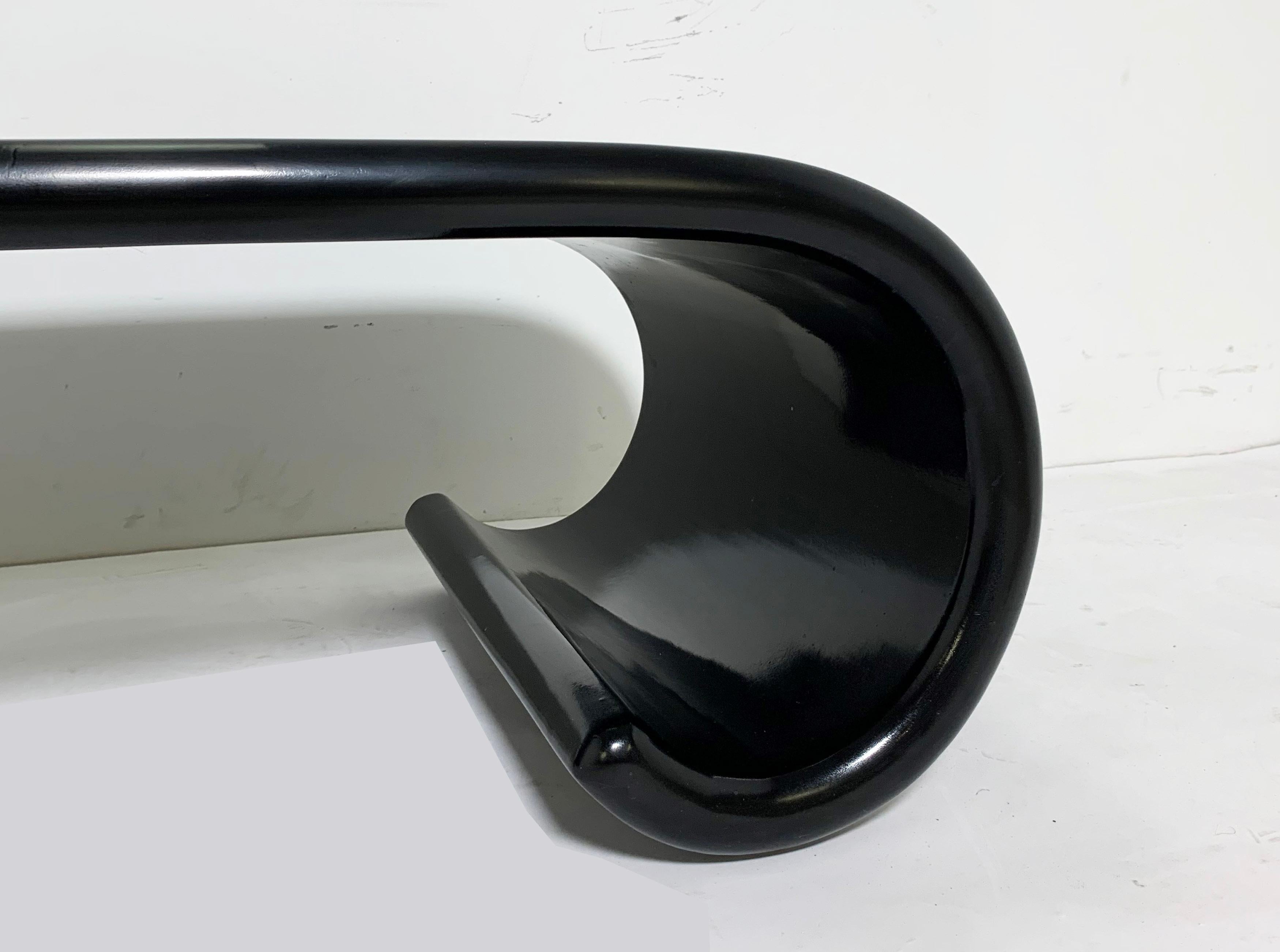 Lacquered Scroll Form Waterfall Coffee Table, ca. 1970s In Good Condition In Peabody, MA