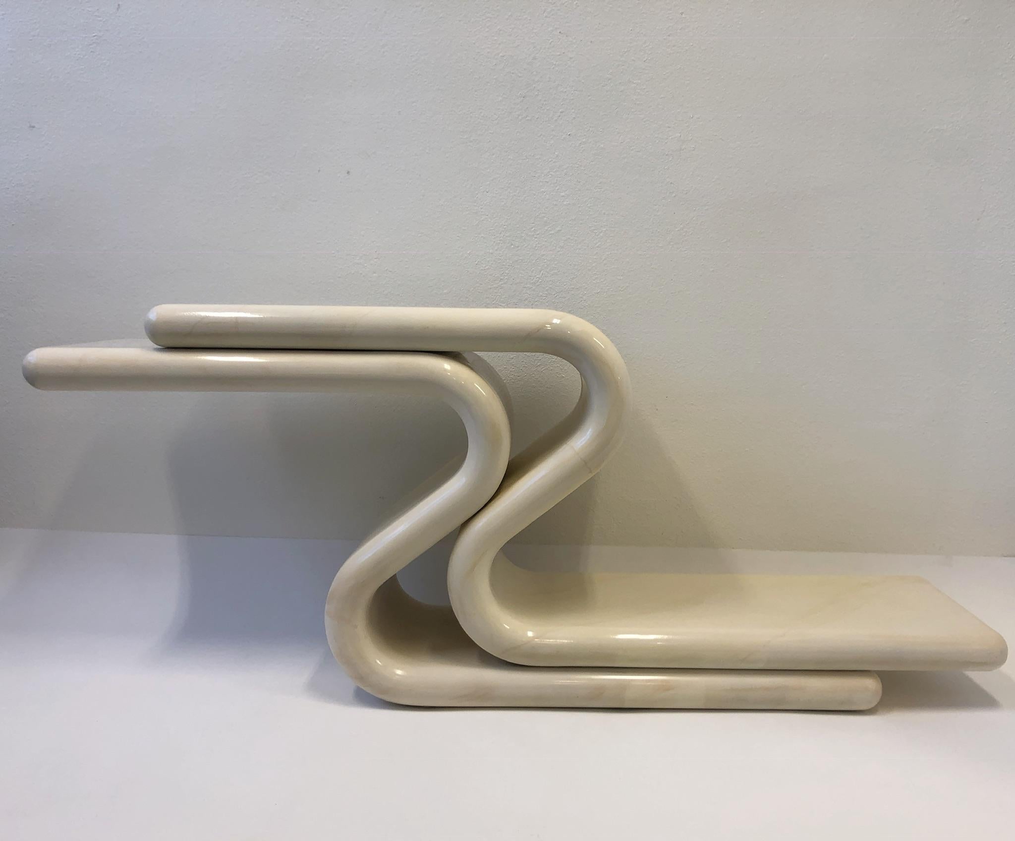 Modern Lacquered Sculpture Console Table by Steve Chase