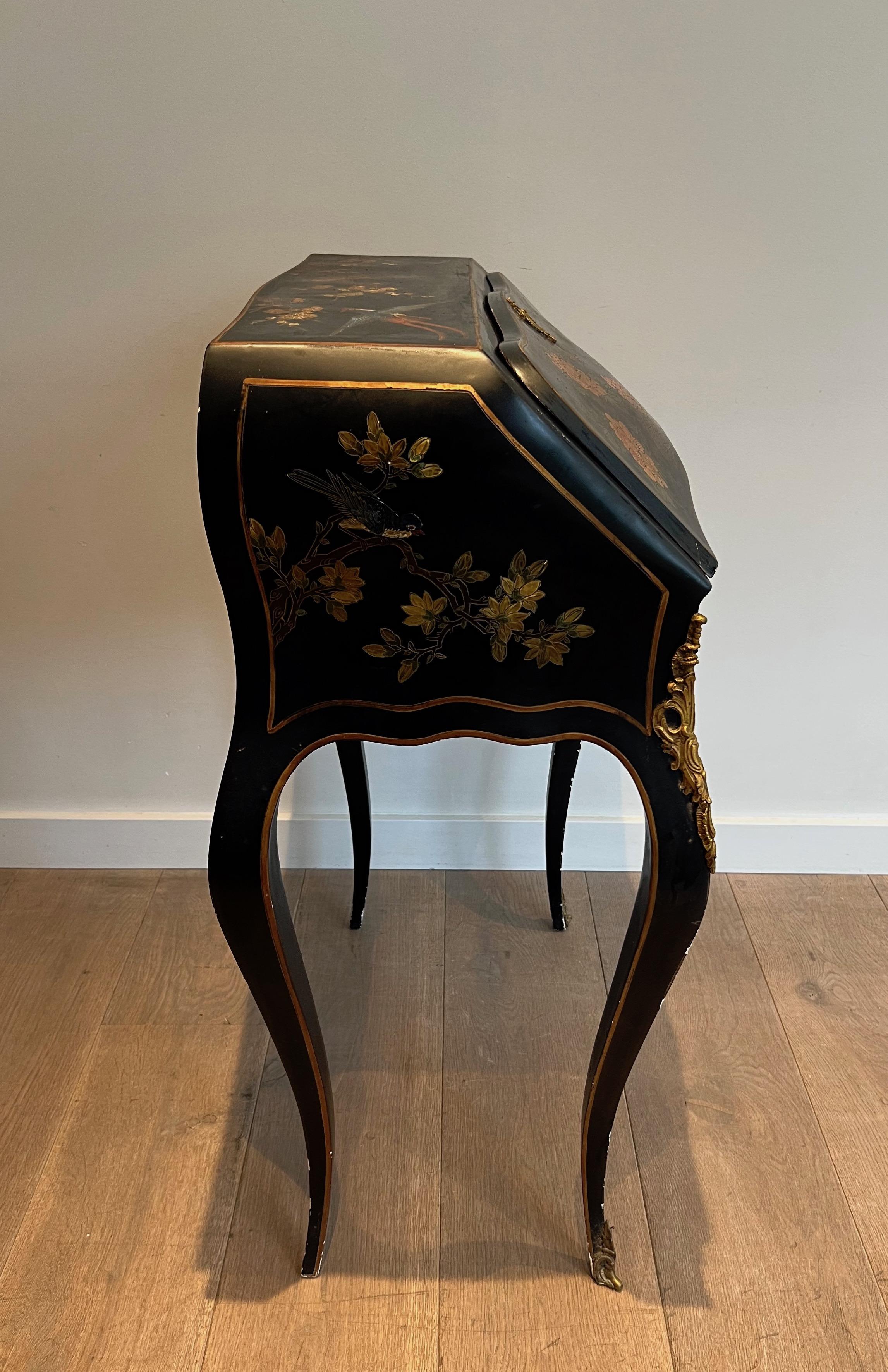 Lacquered Secretaire with Chinese Decorations in the Style of Maison Jansen 3