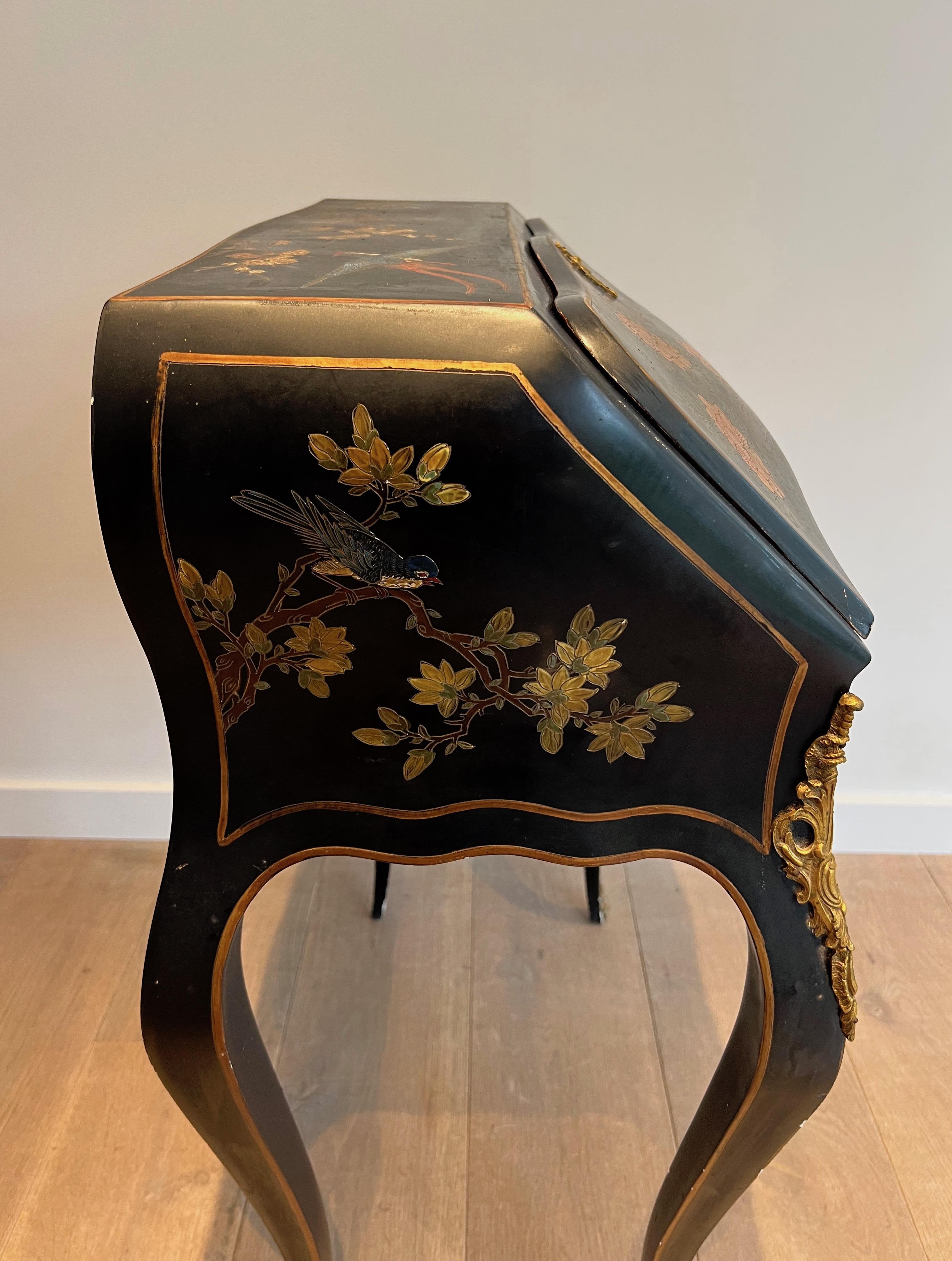 Lacquered Secretaire with Chinese Decorations in the Style of Maison Jansen 4