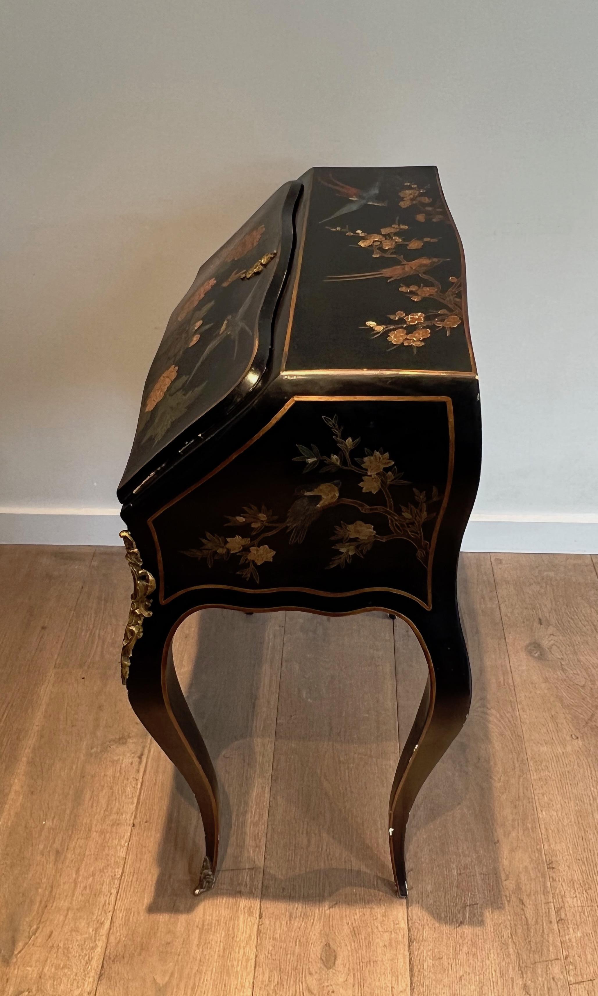Lacquered Secretaire with Chinese Decorations in the Style of Maison Jansen 7