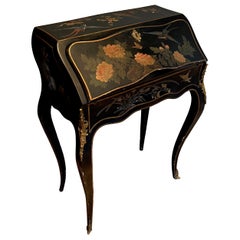 Secrétaire laqué avec décorations chinoises dans le style de la Maison Jansen