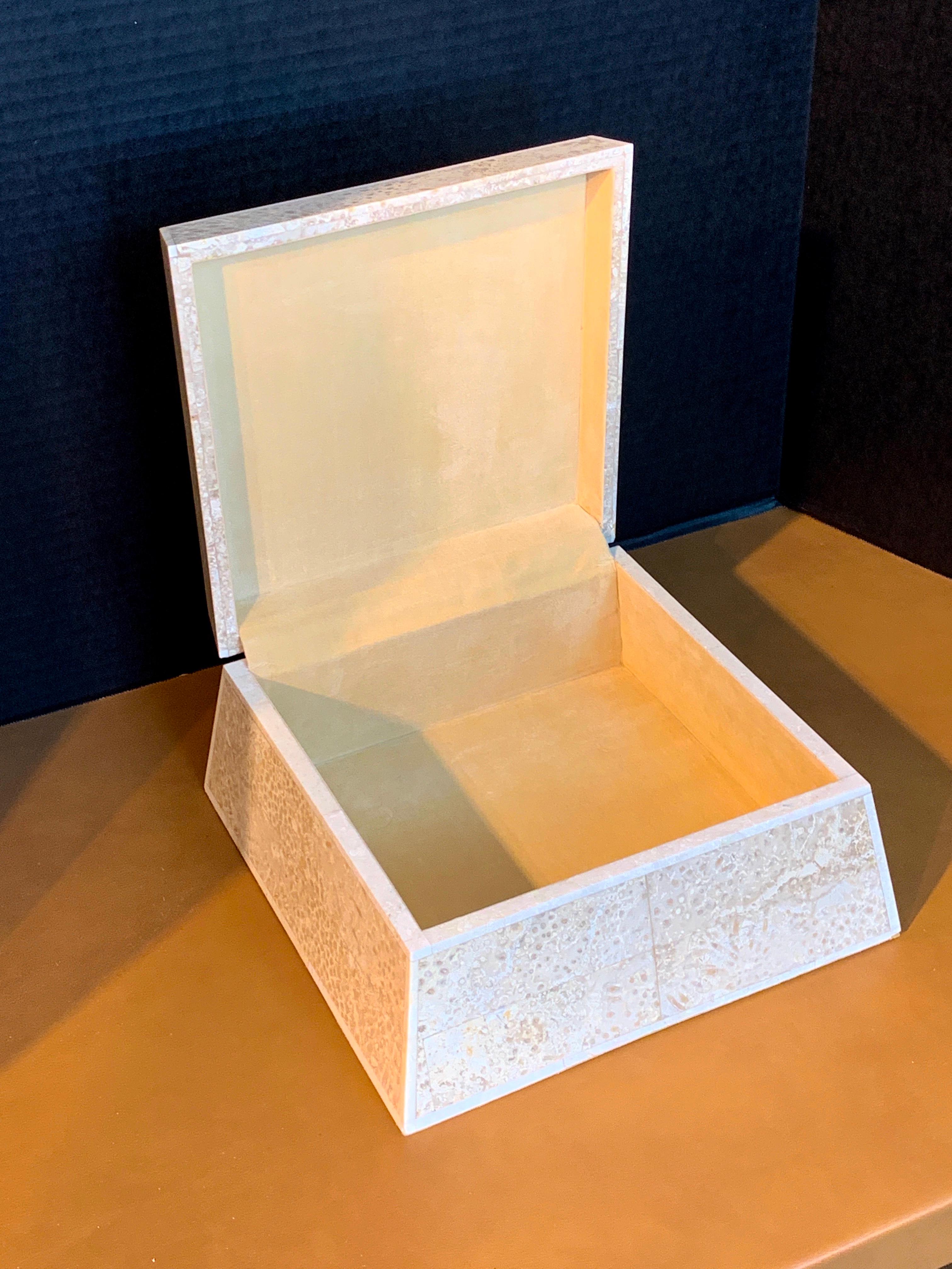 Lacquered Shell and Bone Tapered Square Box, by Maitland-Smith 4