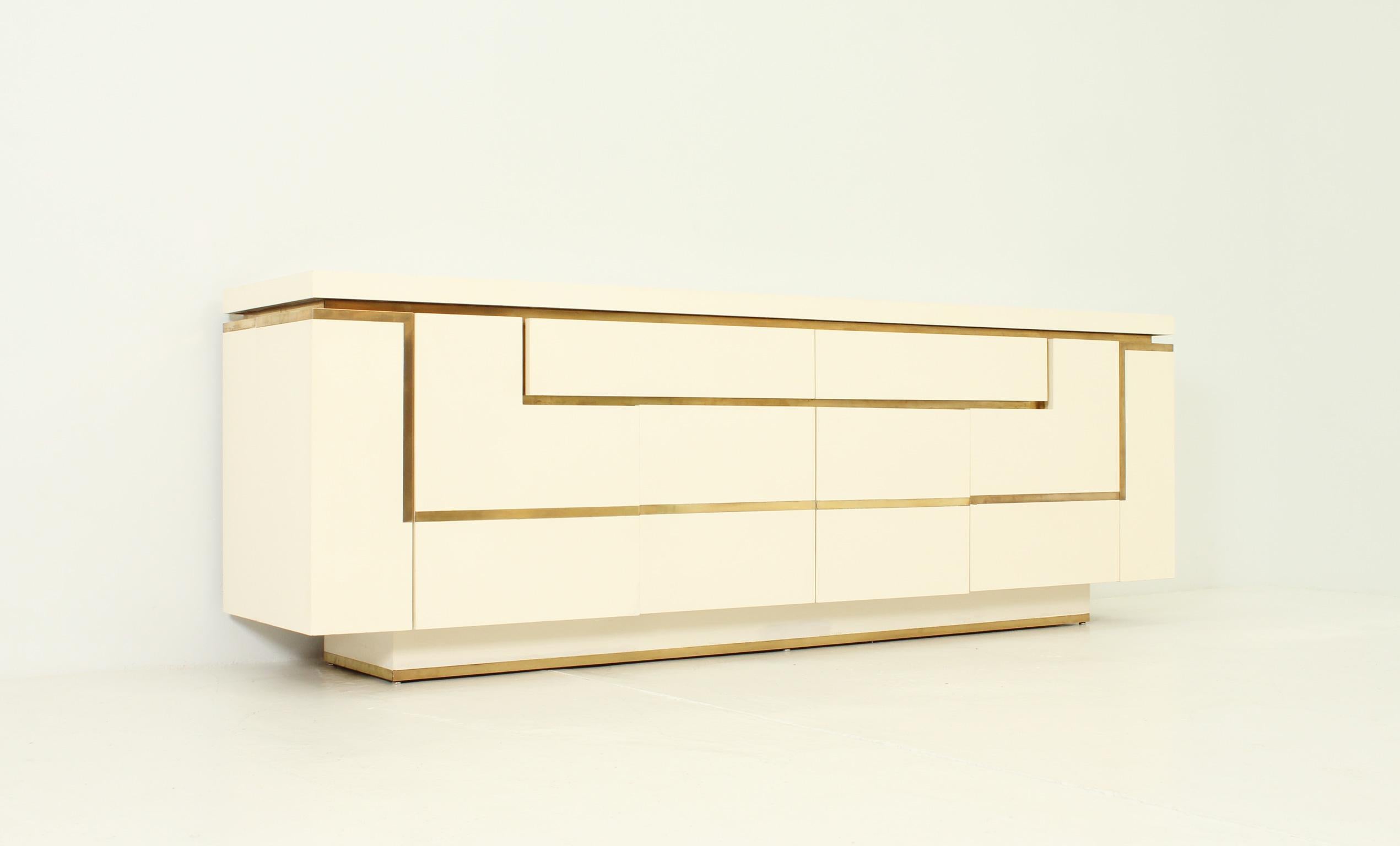 Modern Lacquered Sideboard by Jean-Claude Mahey For Sale