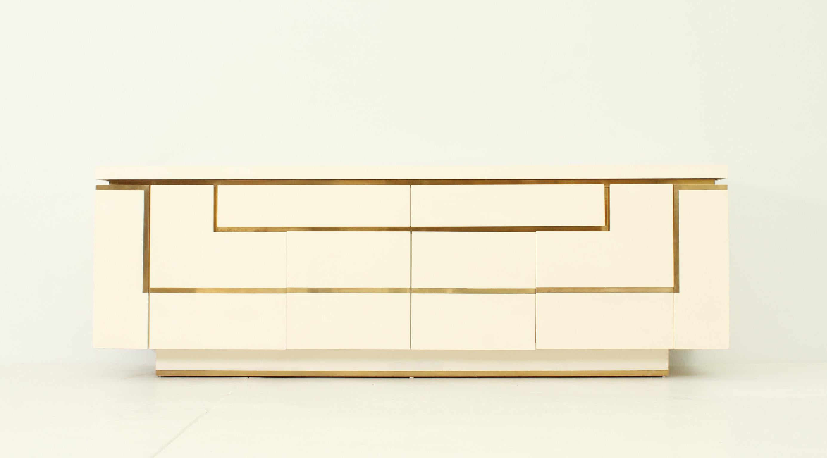 Lacquered Sideboard by Jean-Claude Mahey For Sale 1