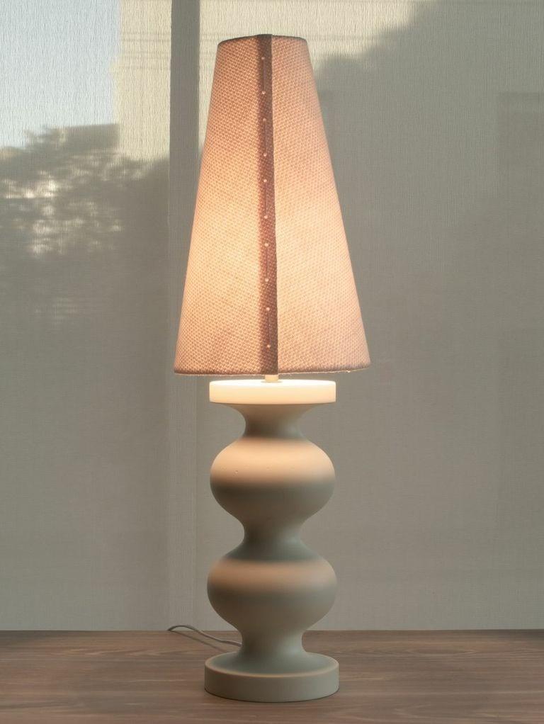 Hand-Crafted Double Frank Table Lamp by Wende Reid , Organic, Classically Modern, Sculptural 