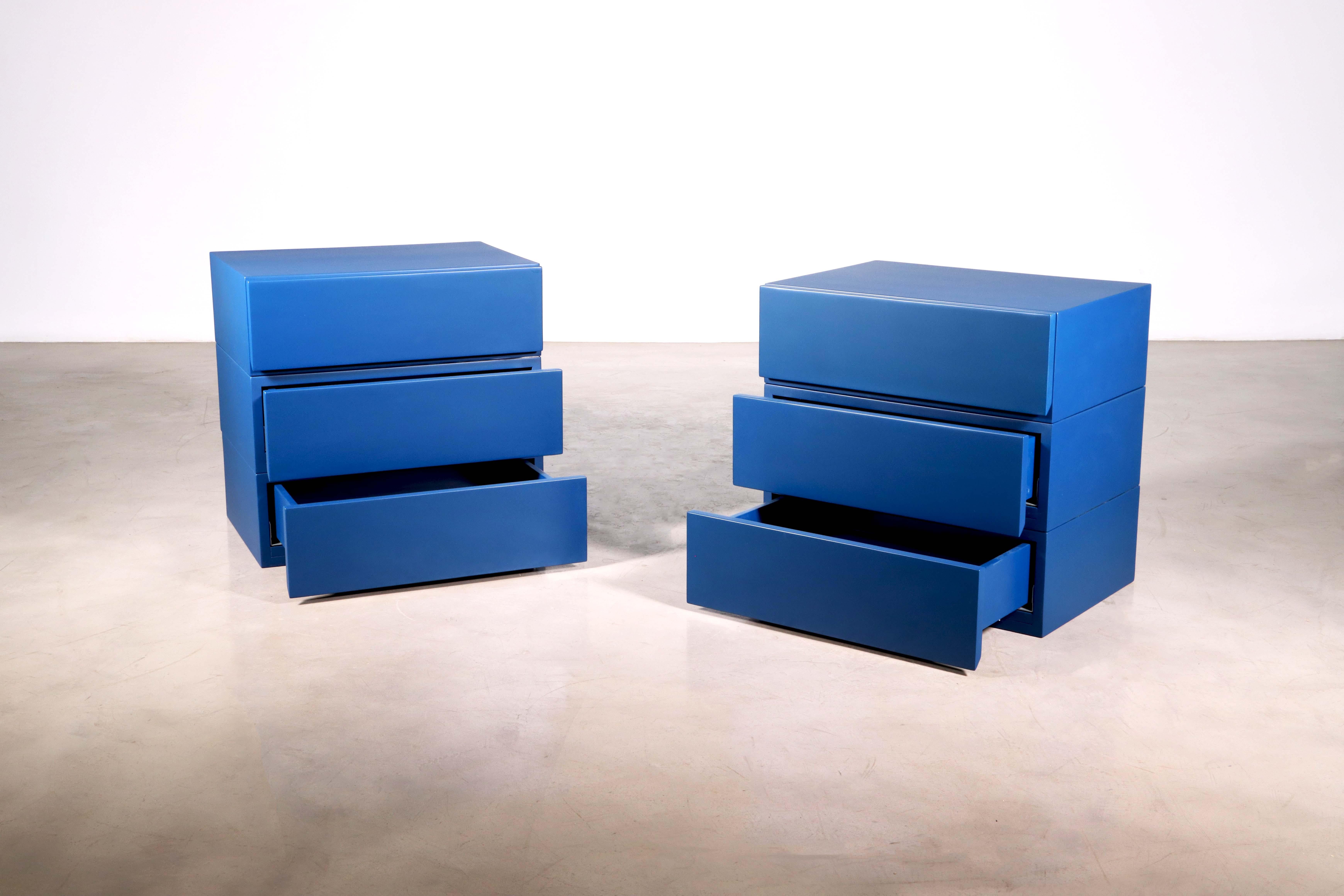 Lacquered Solid Wood Modern Minimal Modular Drawers from Costantini, Baccello For Sale 8