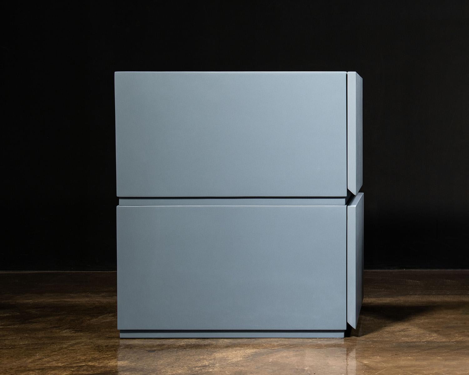 Woodwork Lacquered Solid Wood Modern Minimal Modular Drawers from Costantini, Baccello For Sale