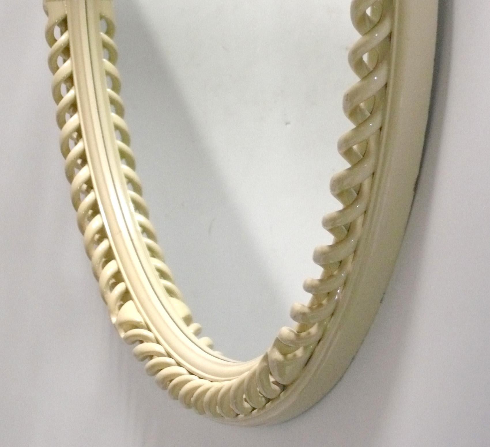 Mid-Century Modern Lacquered Spiral Openwork Mirror For Sale