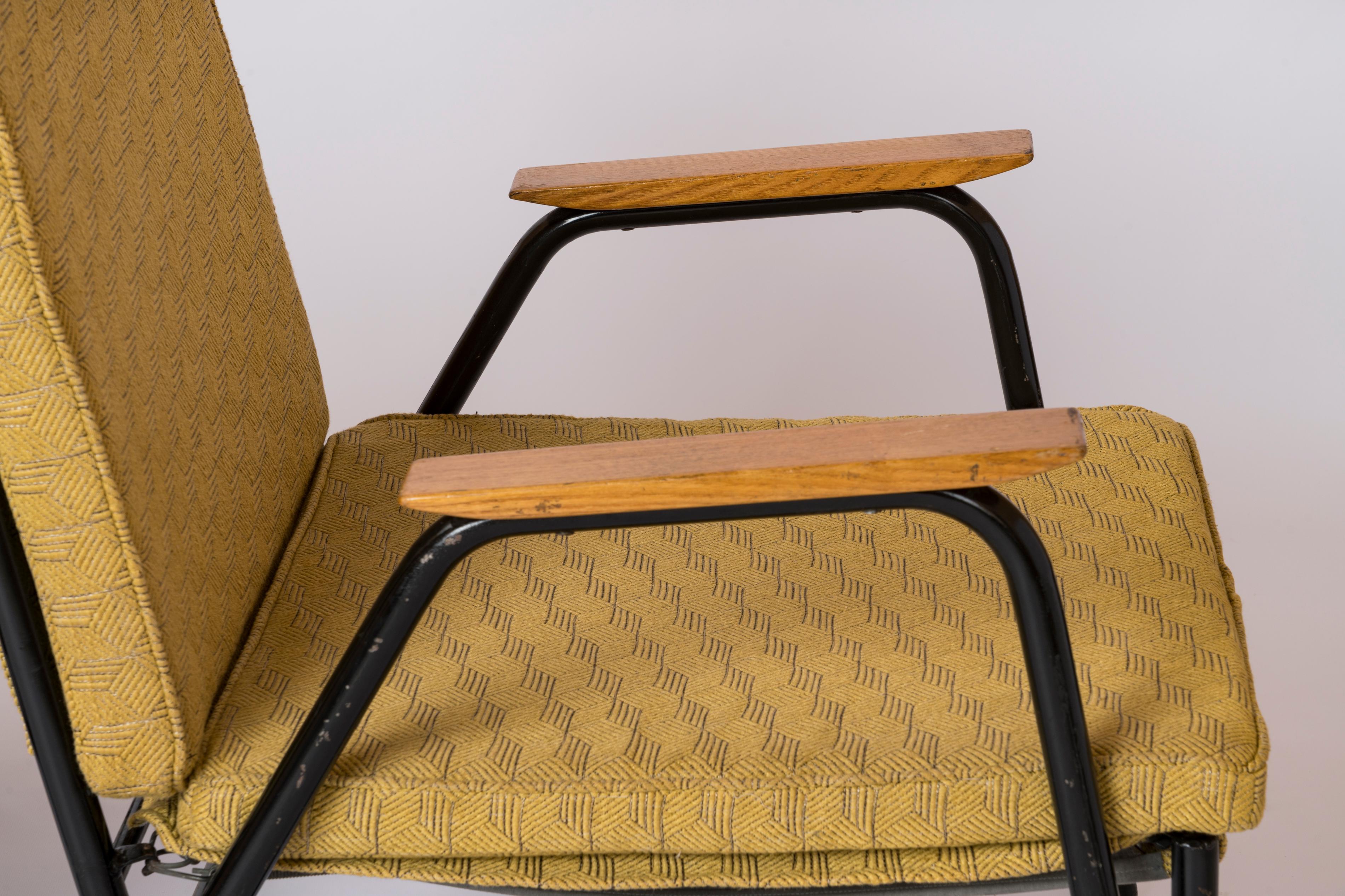 Lacquered Steel Modernist Armchairs by Jean Lesage - France 1950's For Sale 9