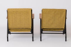 Lacquered Steel Modernist Armchairs by Jean Lesage - France 1950's