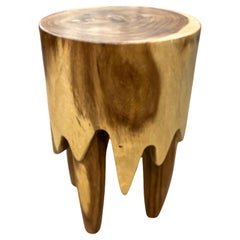 Lacquered Suar Wood Side Table/ Stool, handcarved - IDN 2024