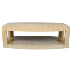 Lacquered Sycamore Two Tiered Oblong Coffee Table