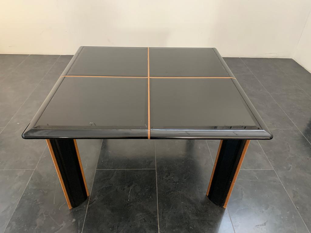 Italian Lacquered Table with Top Glass by Pierre Cardin for Roche Bobois, 1970s For Sale