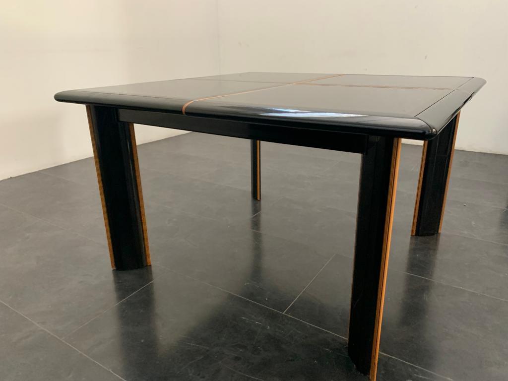 Late 20th Century Lacquered Table with Top Glass by Pierre Cardin for Roche Bobois, 1970s For Sale