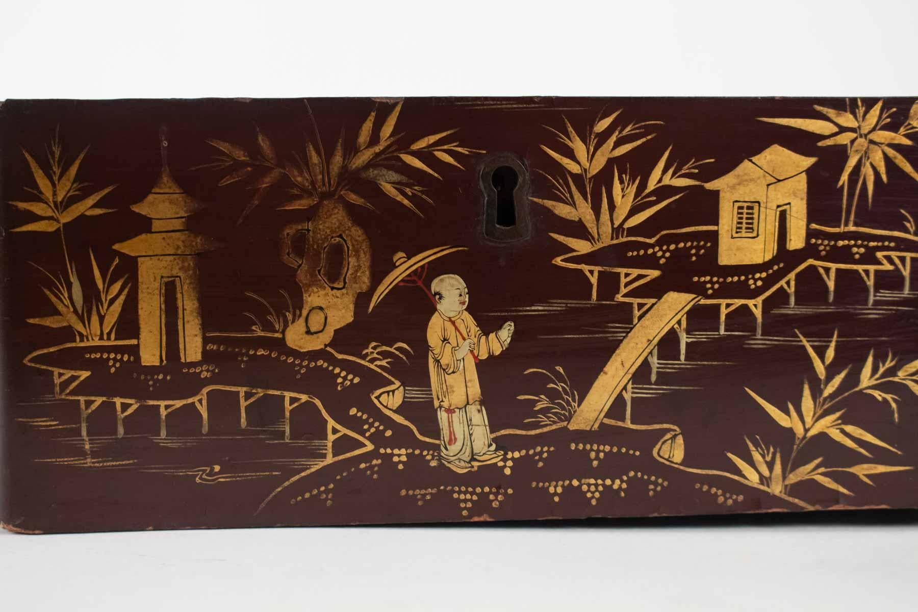 Wood Lacquered Tea Box, China, 1925