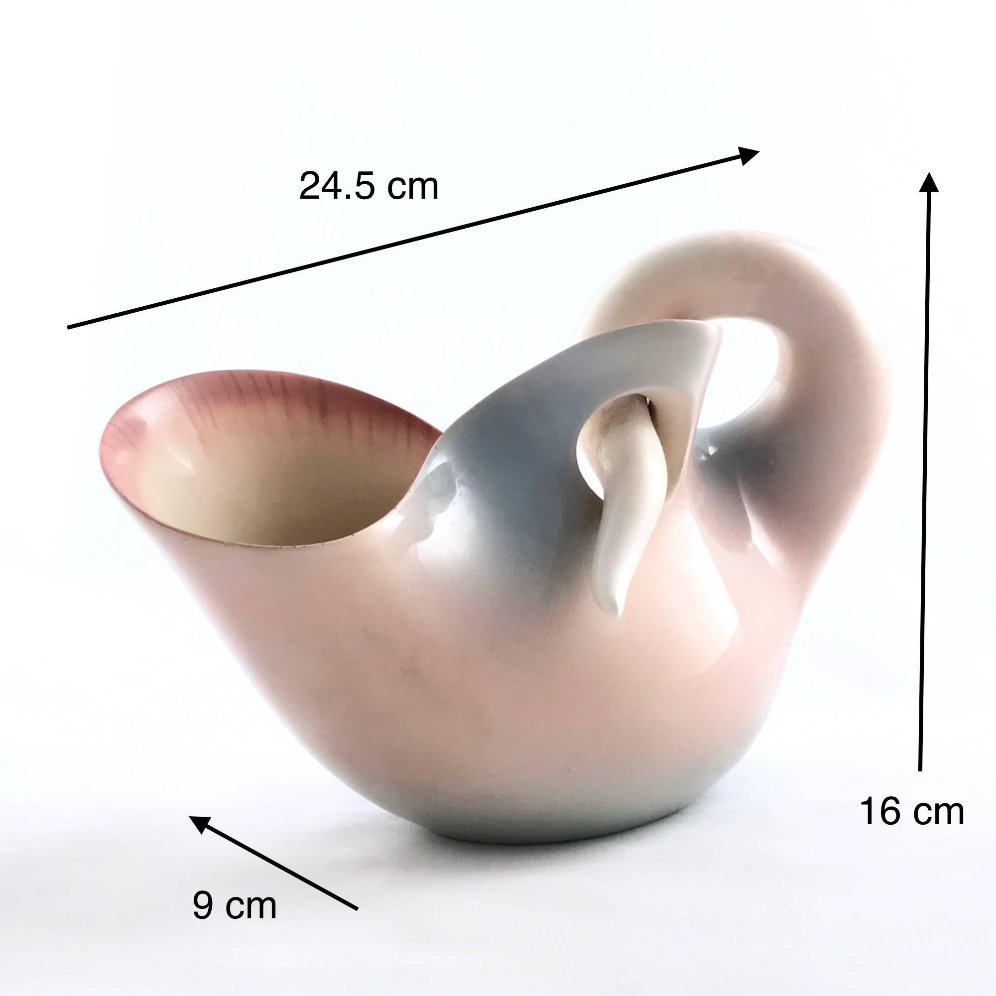 Light Pink Lacquered Terracotta Centerpiece Model Nr 610 by Vibi, Turin, Italy For Sale 3