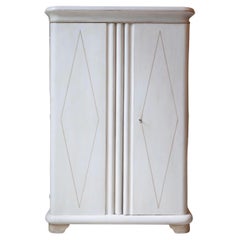 Lacquered Two-Door Wardrobe in Ivory and Turtledove Tones