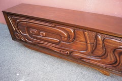 Lacquered Walnut Oceanic Series Low Dresser by Pulaski Furniture