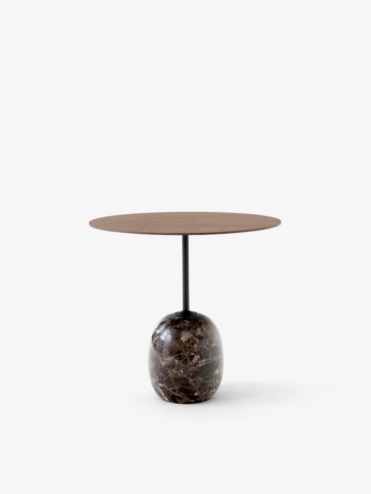 Lacquered Walnut Oval Top Lato Ln9 Side Table, for &Tradition by Luca Nichetto 2