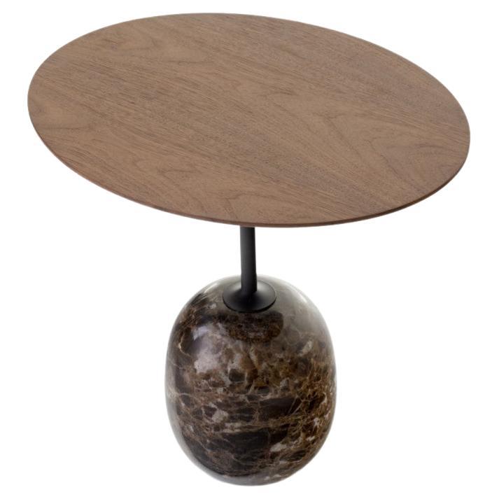 Lacquered Walnut Oval Top Lato Ln9 Side Table, for &Tradition by Luca Nichetto