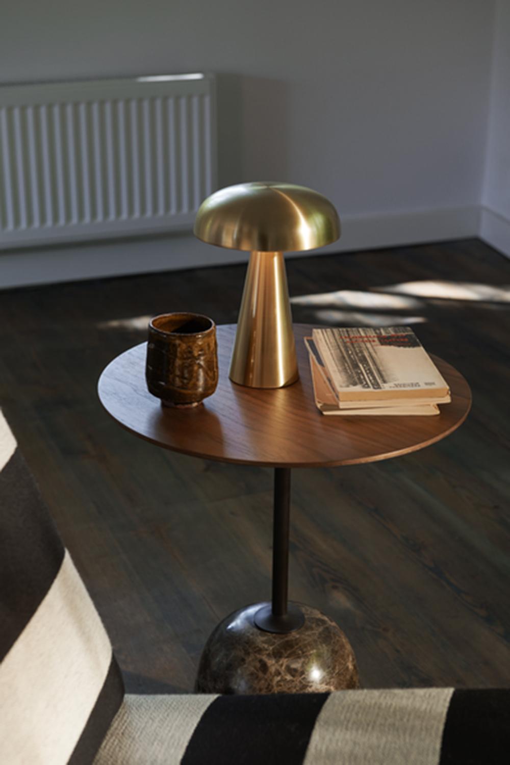 Scandinavian Modern Lacquered Walnut Round Top Lato Ln8 Side Table, for &Tradition by Luca Nichetto For Sale