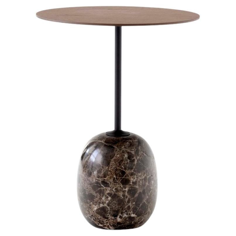 Lacquered Walnut Round Top Lato Ln8 Side Table, for &Tradition by Luca Nichetto For Sale