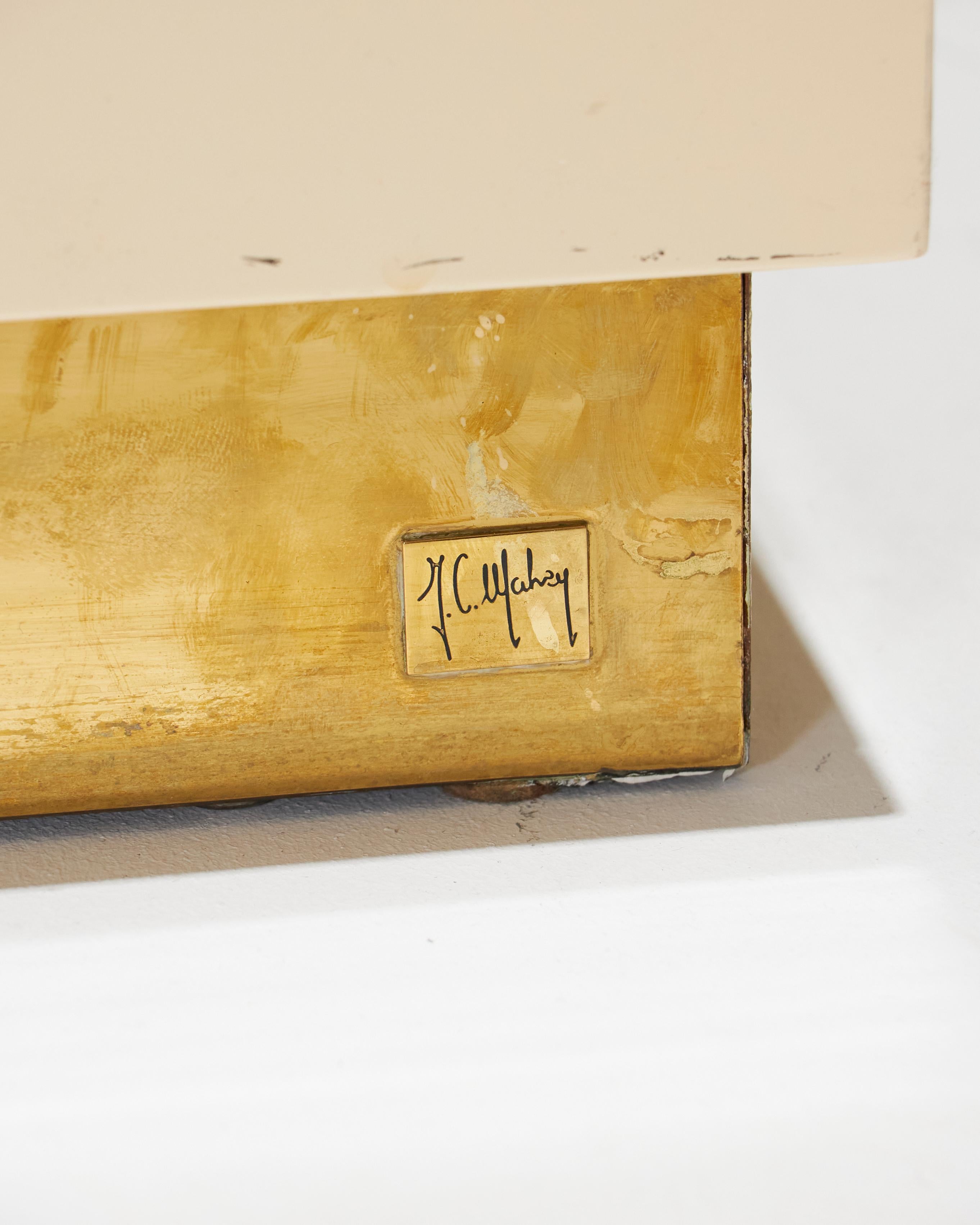 Credenza in legno e ottone Claude Mahey, anni 70 in vendita 14