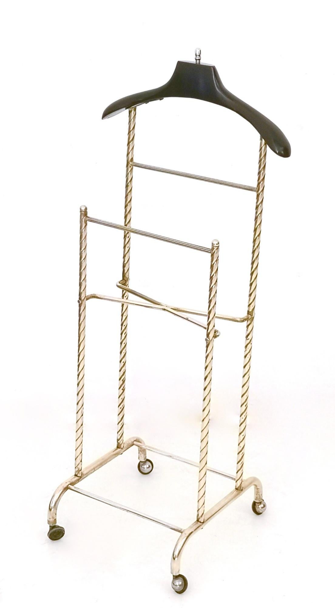 Lacquered Wood and Brass Valet, Italy, 1950s In Excellent Condition In Bresso, Lombardy