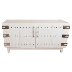 Lacquered wood and chrome sideboard