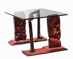 Lacquered Wood and Glass Coffee Table, Italy 1960s
