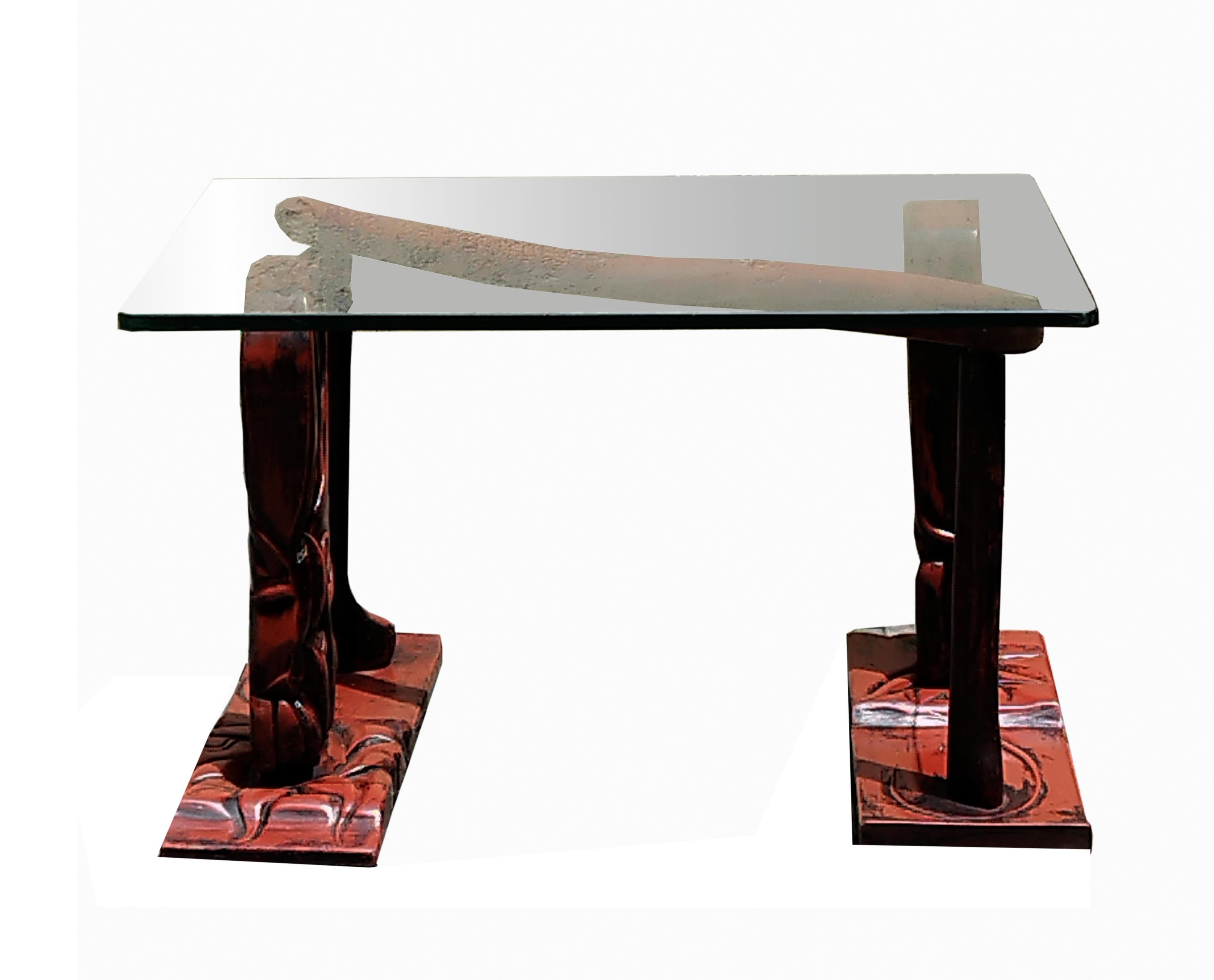 Italiano Tavolino in Wood Wood e vetro laccato, Italia 1960 in vendita