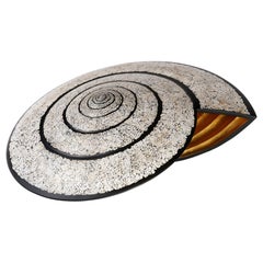 Lacquered Wood and Gold Shell Sculpture, Snail