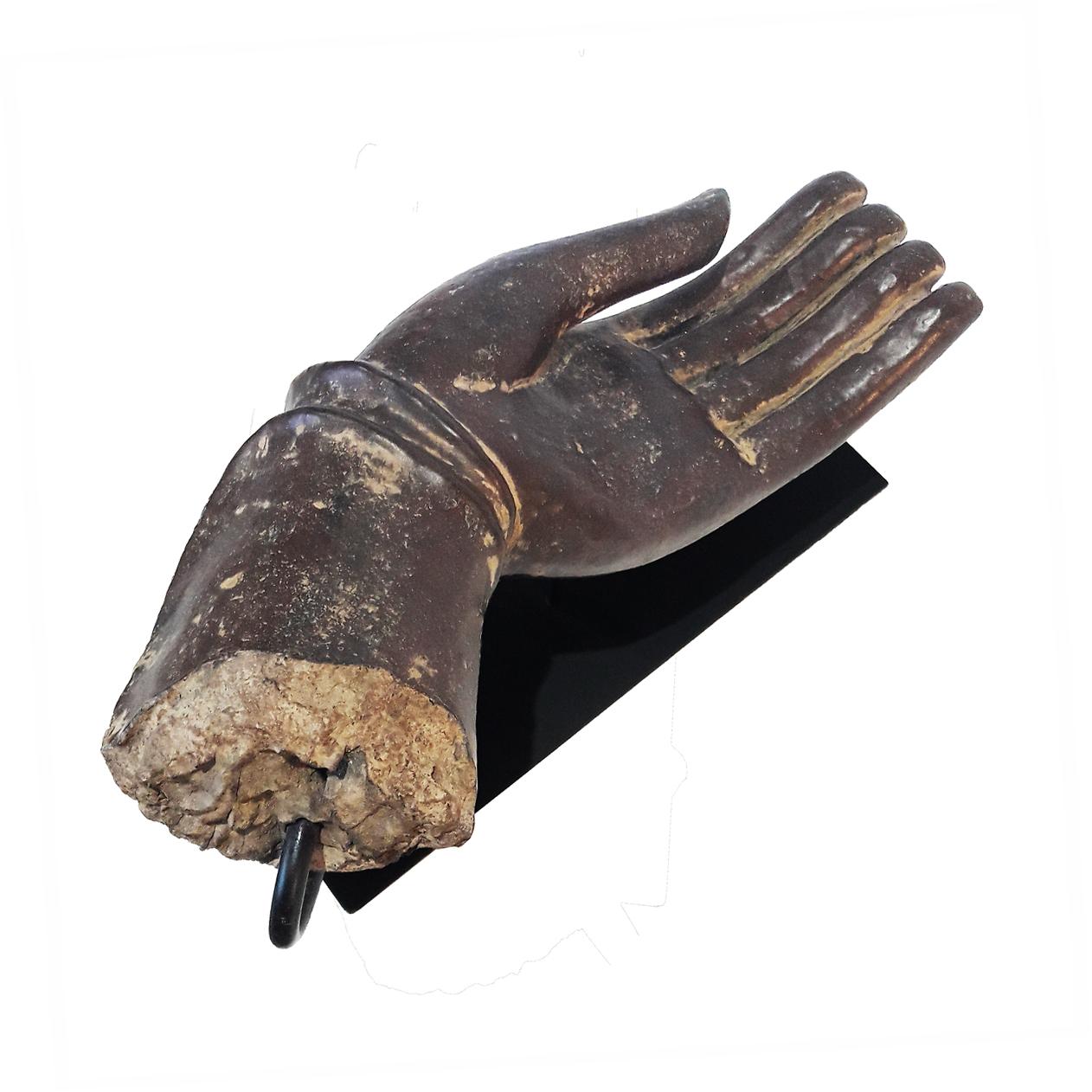 Lacquered Wood Buddha Hand, Early 20th Century 1