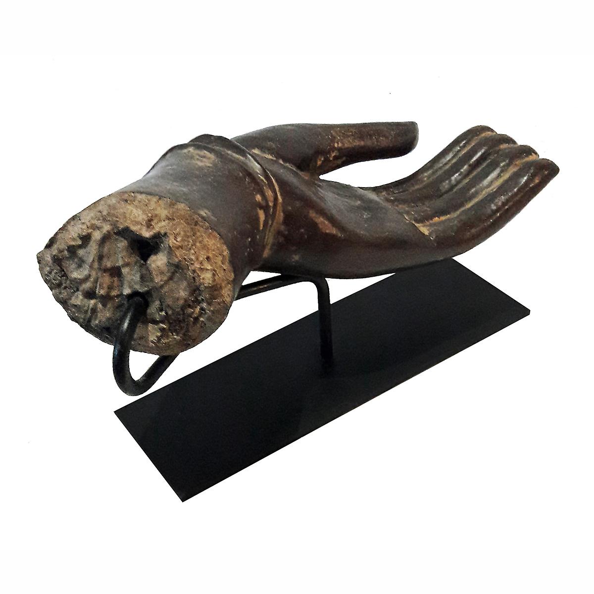 Lacquered Wood Buddha Hand, Early 20th Century 2